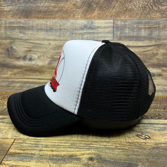 Boston Red Sox Mens Trucker Hat Black Snapback 1961 Vintage Logo Baseball Cap - Picture 4 of 8